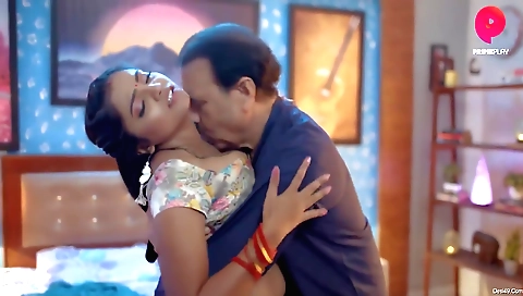 Brunette babe with huge boobs getting fucked from behind