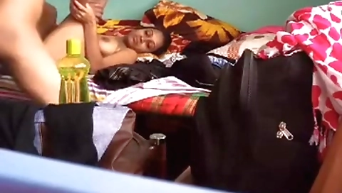 Amateur teen with big natural tits gets naked in front