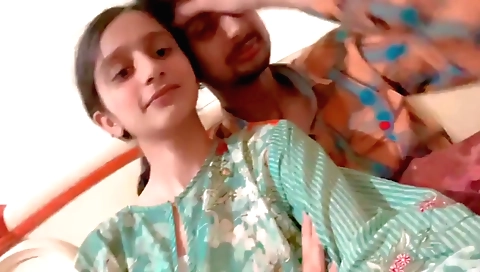 Indian slut gets on the bed and has sex with her boyfriend