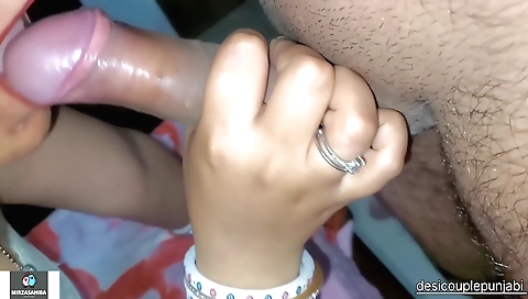 Indian bimbo with a small tummy gets fucked by her husband