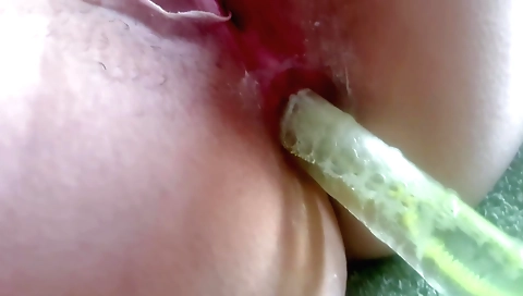 A slut with a hot ass gets her anus filled with a dildo