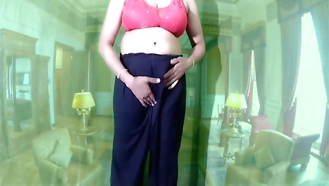 Auntie's big tits and her amazing body in a solo video