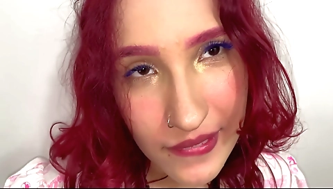 Sexy little chick in a red dress dances with her partner