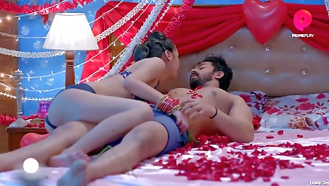 Cute brunette with big tits with a nice figure is playing