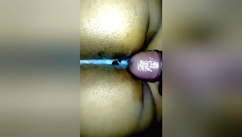 Slut with fake pussy gets creampie in amateur porn movie