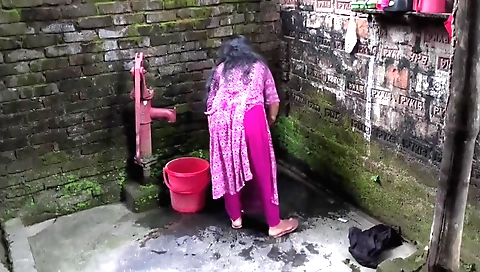 Indian amateur blonde solo female takes off her dress