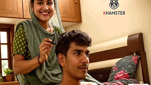 Indian teen with small tits is getting a sweet kiss