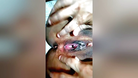 Indian brunette is having fun with her husband in homemade video