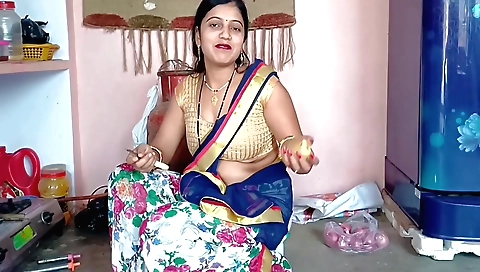 Indian solo female video with her hair shining hot