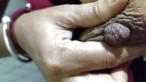 Indian amateur solo female sucking on her lover's dick