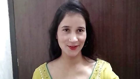 Indian step sister in a bathing suit and bra is making