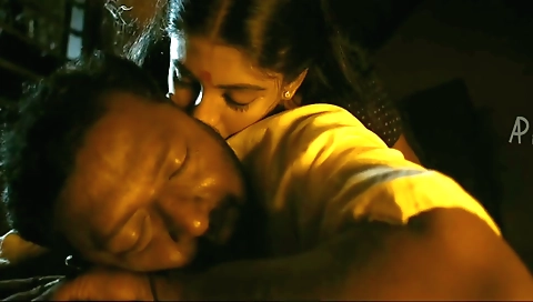 A sexy brunette teen 18+ catches her stepbrother in the kitchen