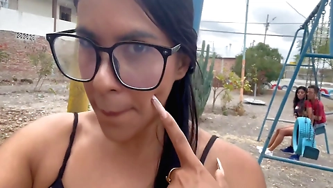 Stepsister has fun with her stepbrother and stepdad