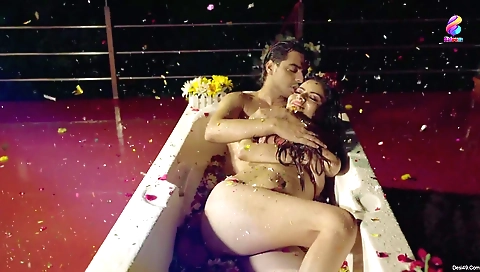 Brunette wearing sexy white outfit goes to the gym