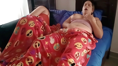 Chubby brunette is ready to show her nuts to her friend