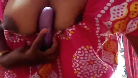 Desi Aunty Anjali Fucking With Vegetable Long Brinjal
