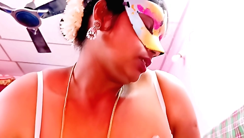 Big tits stepsister fucks her stepson with her cock