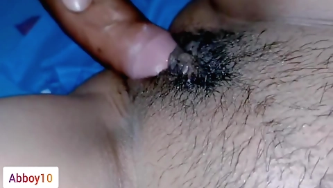 Busty brunette desi girl gets creampie in her hairy pussy