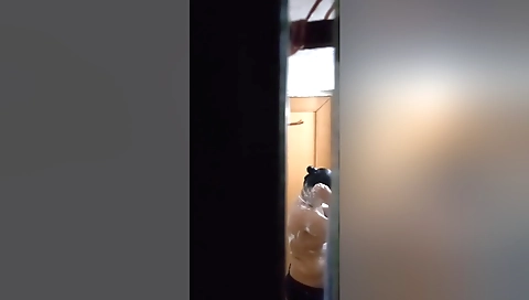 Indian bhabhi naked in her home bathroom in hot shower