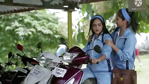 Indian brunette and her horny lover have sex in lesbian movie