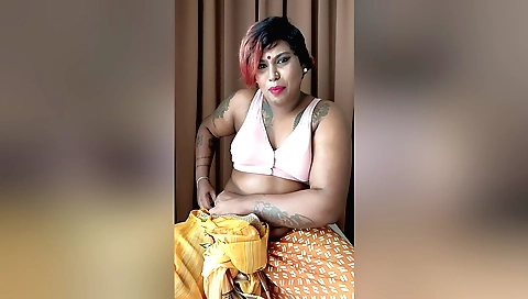 Sexy tattooed redhead girl with beautiful skin is giving a blowjob