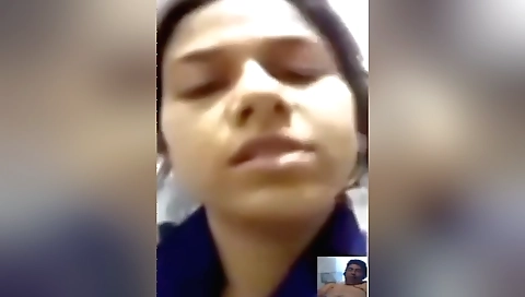 Indian amateur porn video with a brunette chick showing her tits