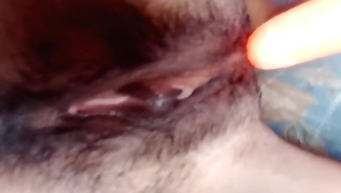 Indian woman masturbates and fucks herself in solo