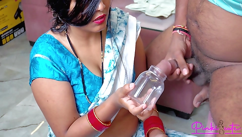 Indian girl fucks with a man in her stepdaughter's home