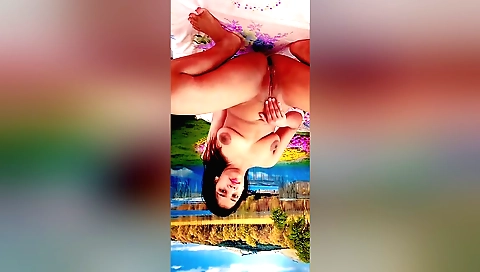 Indian brunette with big tits is having fun on web cam