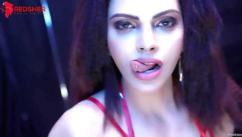 Horny brunette with a great body seducing with lust