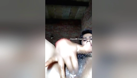 Hairy brunette amateur gets herself naked on webcam video