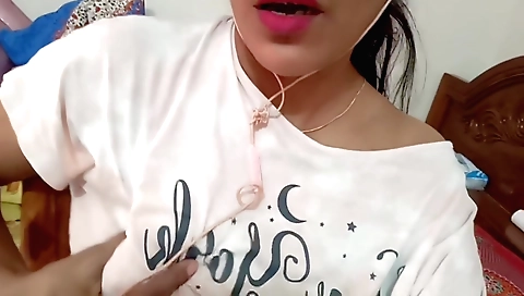 Big boobs brunette with sexy body making love to her boyfriend