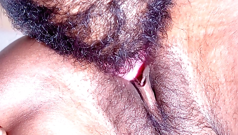 Indian girl with a hairy pussy is licking her boyfriend