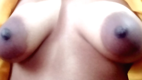 Indian chick with small tits naked and shows her hairy pussy