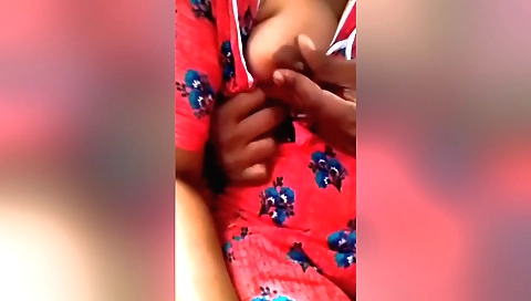 A brunette in a white dress is doing amateur masturbation