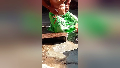 Village Desi Bathroom Stepsister Is Building Desi Bathroom