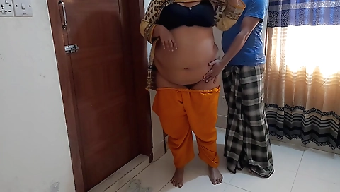 Indian chick gives a wild blowjob to her BBw lover