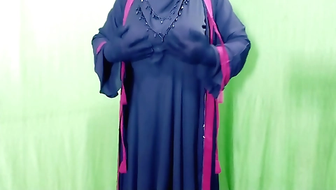 Indian girl wearing colorful outfits making out with her lover