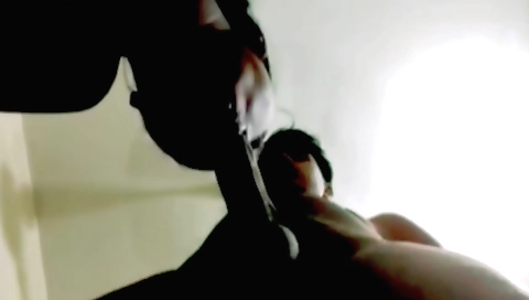 Sexy blonde woman with an amazing body showing her oil drip