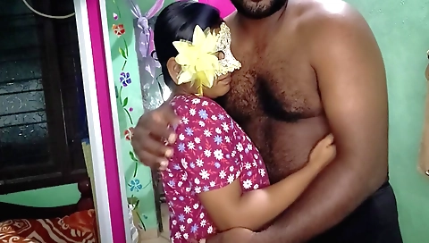 Amateur brunette milf with a nice face plays with her man