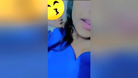 Indian amateur solo video showing a brunette in stockings