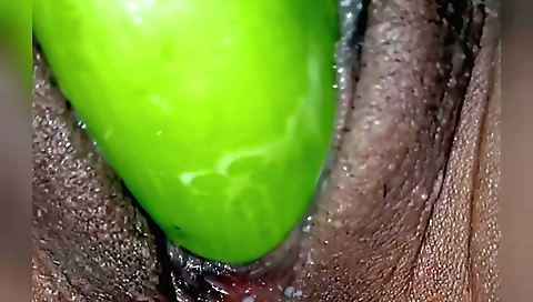 Horny Indian College Chick Doing Masterbate With A Large Brinjal