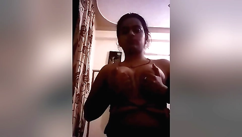 Sexy Desi Girl Showing Her Boobs To Lover On Video Call 2