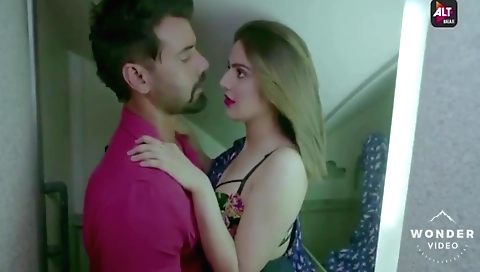 Bollywood hottie in black turtlenecks in the middle of a long blowjob