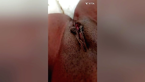 Indian solo girl with small tits taking bath in bathroom