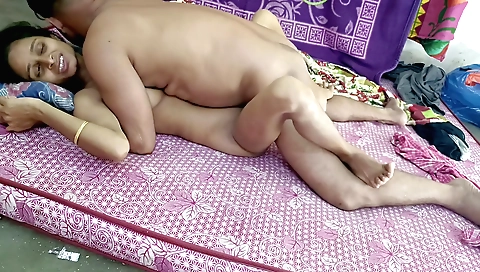 Amateur brunette in a nice outfit is doing a good job