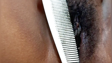 Aunt naked in the bedroom does a solo masturbation