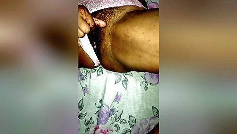 Hairy babe with big booty shows off her curves in a solo video