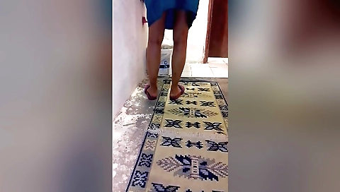 Solo girl with pantyhose masturbates in her bedroom